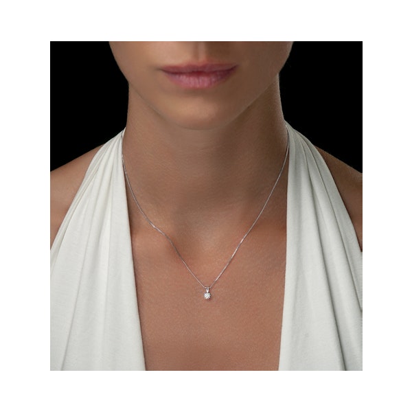 Chloe 0.25ct Lab Diamond Solitaire Necklace Pendant in 9K White Gold H/Si - Image 2