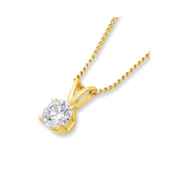 Chloe 0.25ct Lab Diamond Solitaire Necklace Pendant in 9K Yellow Gold H/Si - Image 3