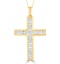 1ct Lab Diamond Cross Necklace Pendant H/Si Channel Set in 9K Gold - image 1