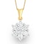 1ct Lab Diamond Cluster Necklace Pendant H/Si in 9K Gold - image 1