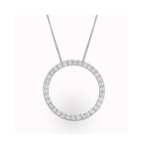 Lab Diamond Circle Necklace Pendant 1 Carat Set in 925 Silver