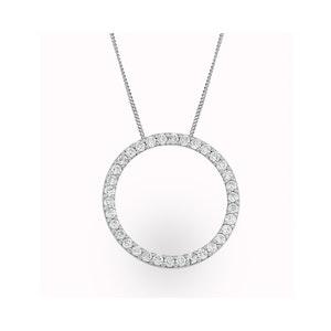 Lab Diamond Circle Necklace Pendant 1 Carat Set in 925 Silver