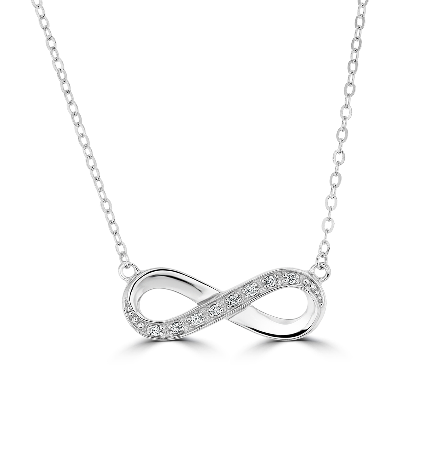 Infinity white sales gold necklaces