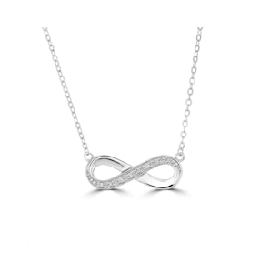 Infinity Necklace Lab Diamonds in 925 Sterling Silver