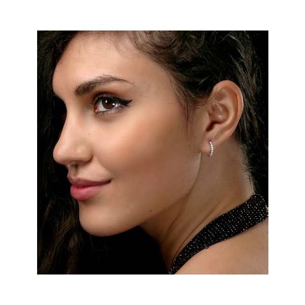 Comfort Huggie Lab Diamond Earrings 0.25ct H/Si in 9K White Gold - Image 3