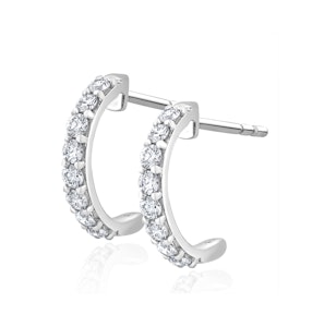 Comfort Huggie Lab Diamond Earrings 0.50ct H/Si in 9K White Gold