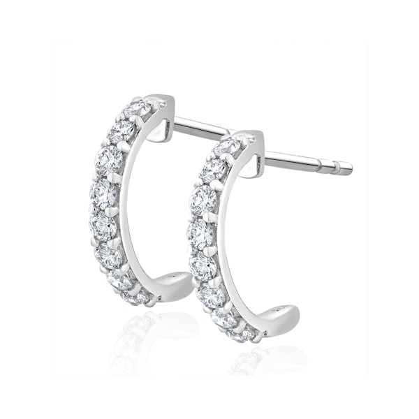 Comfort Huggie Lab Diamond Earrings 0.50ct H/Si in 9K White Gold - Image 1