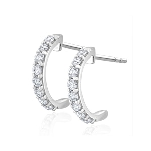 Comfort Huggie Lab Diamond Earrings 0.50ct H/Si in 9K White Gold