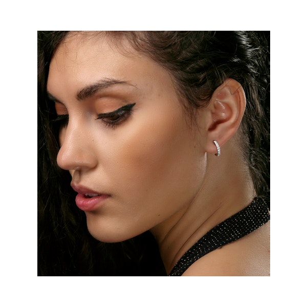 Comfort Huggie Lab Diamond Earrings 0.50ct H/Si in 9K White Gold - Image 3