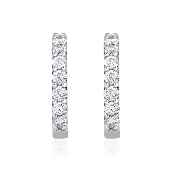 Comfort Huggie Lab Diamond Earrings 0.50ct H/Si in 9K White Gold - Image 2
