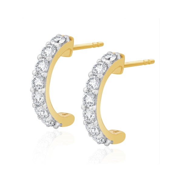 Comfort Huggie Lab Diamond Earrings 1.00ct H/Si in 9K Gold - Image 1