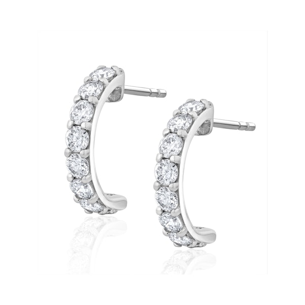 Comfort Huggie Lab Diamond Earrings 1.00ct H/Si in 9K White Gold - Image 1