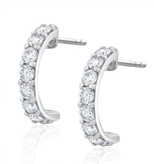 Comfort Huggie Lab Diamond Earrings 1.00ct H/Si in 9K White Gold