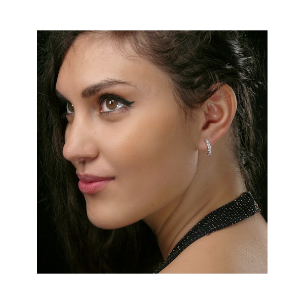 Comfort Huggie Lab Diamond Earrings 1.00ct H/Si in 9K White Gold - Image 3