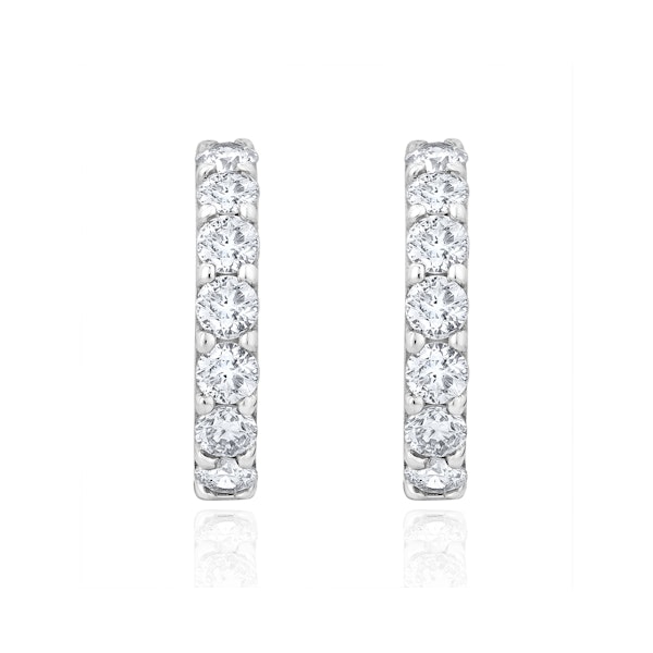 Comfort Huggie Lab Diamond Earrings 1.00ct H/Si in 9K White Gold - Image 2