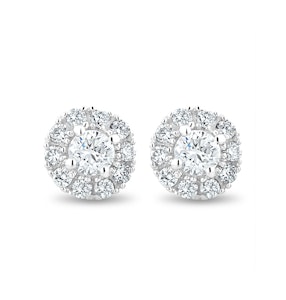 Halo Lab Diamond Earrings 0.50ct H/Si Set in 9K White Gold