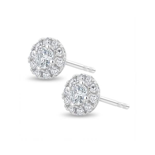 Halo Lab Diamond Earrings 0.50ct H/Si Set in 9K White Gold - Image 2
