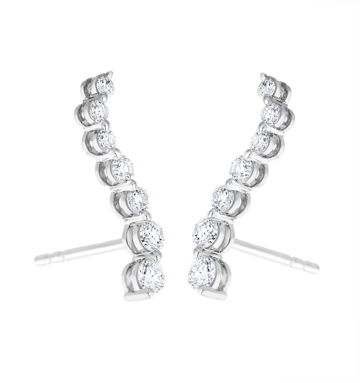 Diamond ear crawler earrings deals