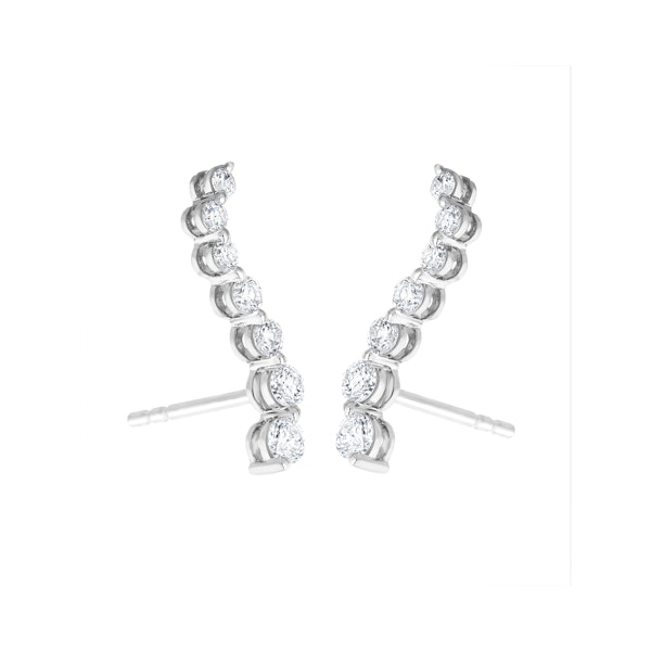 Ear Climber Life Journey 0.50ct Lab Diamond Earrings 9K White Gold - Image 2