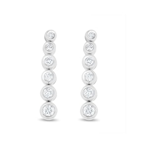 Life Journey Lab Diamond Rubover Drop Earrings 0.25ct in 9K White Gold