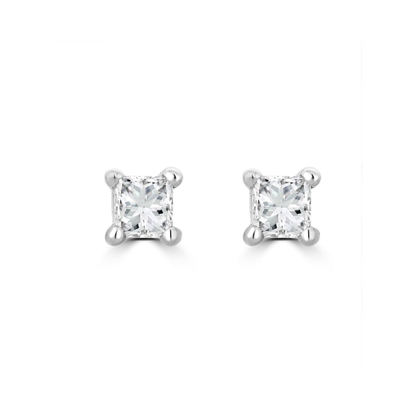 Princess Cut Lab Diamond Stud Earrings 0.30ct in 9K Gold - Image 1