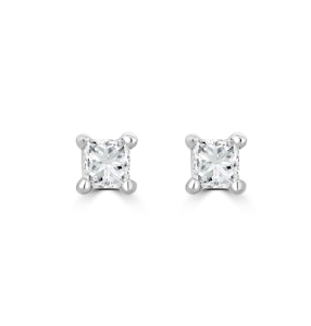 Princess Cut Lab Diamond Stud Earrings 0.30ct in 9K White Gold