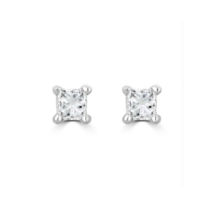 Princess Cut Lab Diamond Stud Earrings 0.30ct in 9K White Gold