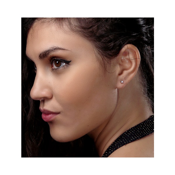 Princess Cut Lab Diamond Stud Earrings 0.30ct in 9K White Gold - Image 2