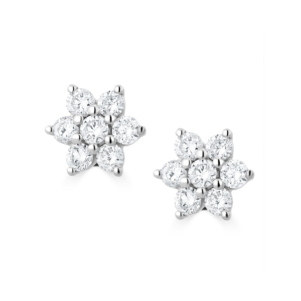 0.50ct Lab Diamond Flower Cluster Earrings in 9K White Gold - Image 1