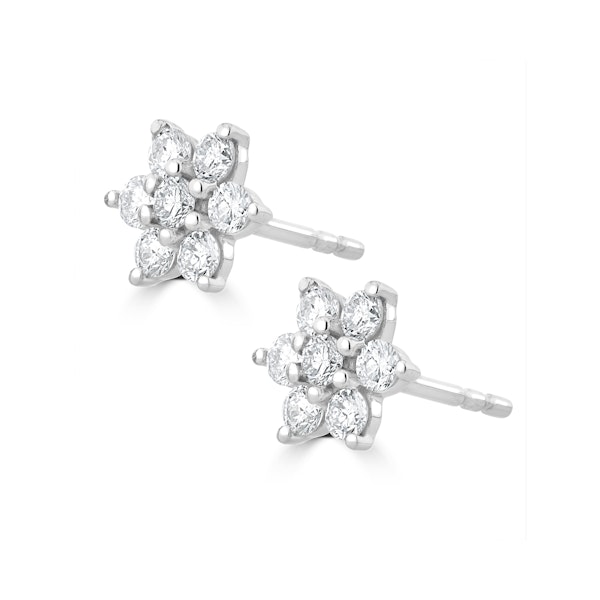 0.50ct Lab Diamond Flower Cluster Earrings in 9K White Gold - Image 2