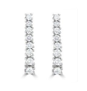 1ct Lab Diamond Life Journey Drop Earrings Set in 9K White Gold