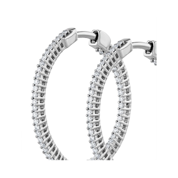 0.50ct Lab Diamond Hoop Earrings H/Si Quality in 9K White Gold - 26mm - Image 4