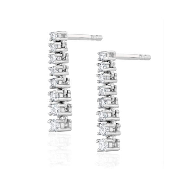Drop Earrings Lab Diamond 0.30ct in 9k White Gold - Image 3