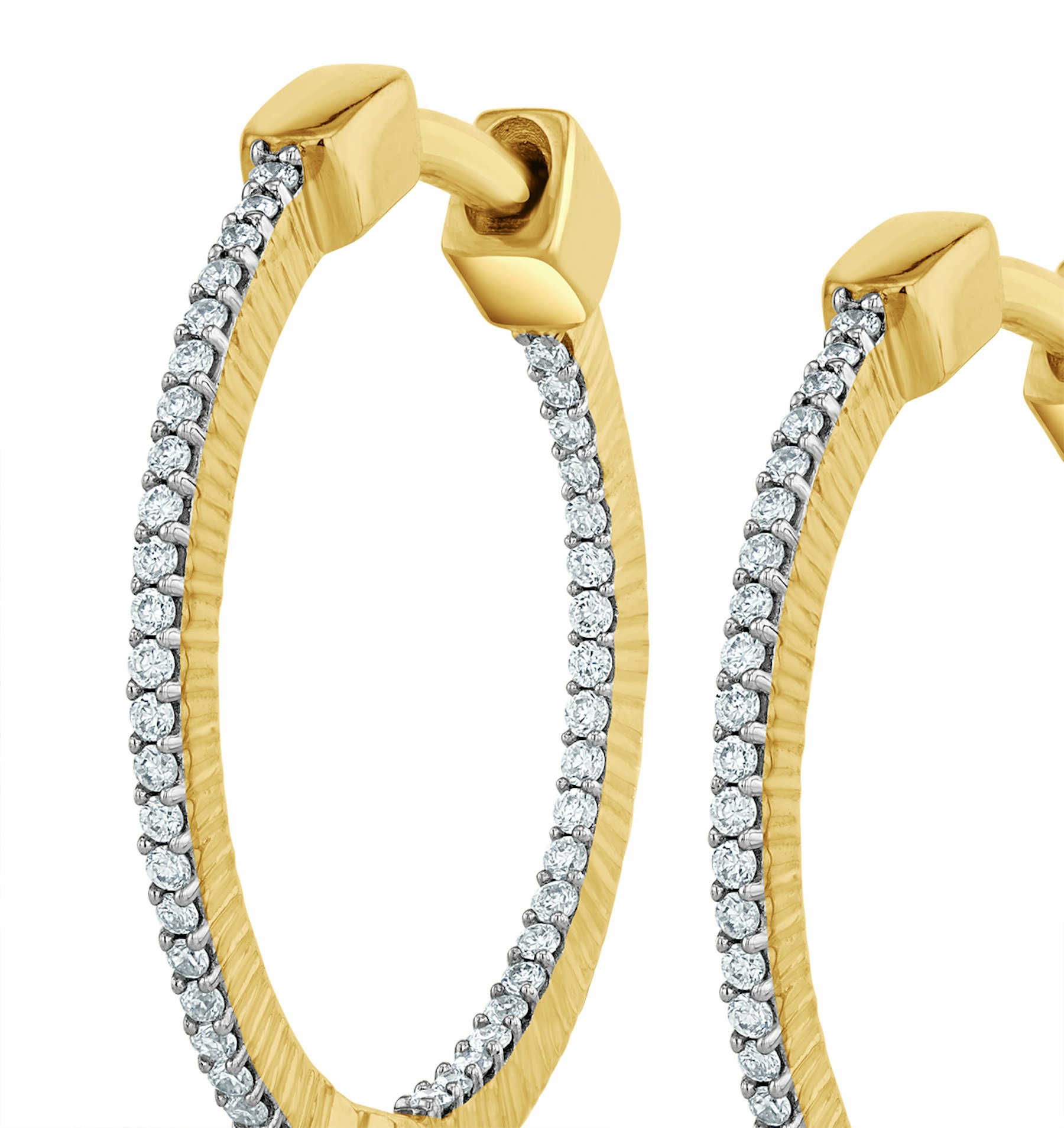 0.25ct Lab Diamond Hoop Earrings H/Si Quality in 9K Gold - 21mm