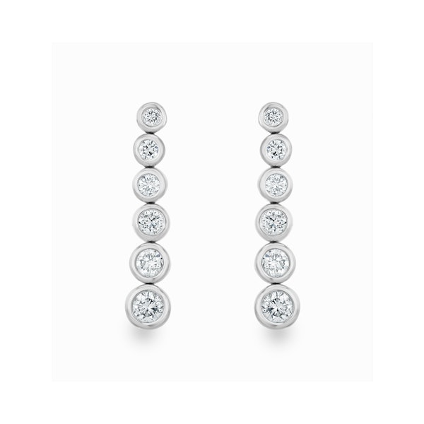 Rubover Drop Earrings Lab Diamond 0.50ct in 9K White Gold - Image 1