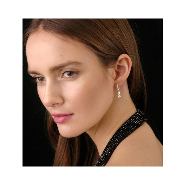 Lab Diamonds Drop Earrings 1ct Set in 9K White Gold - Image 2