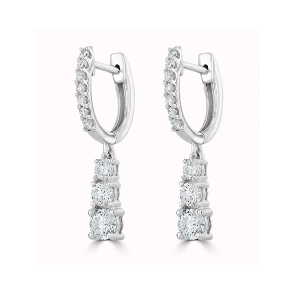 Lab Diamonds Drop Earrings 1ct Set in 9K White Gold - Image 3