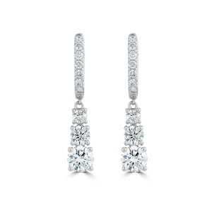 Lab Diamonds Drop Earrings 2ct Set in 9K White Gold