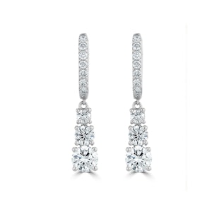 Lab Diamonds Drop Earrings 2ct Set in 9K White Gold