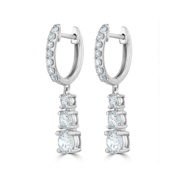 Lab Diamonds Drop Earrings 2ct Set in 9K White Gold - Image 3