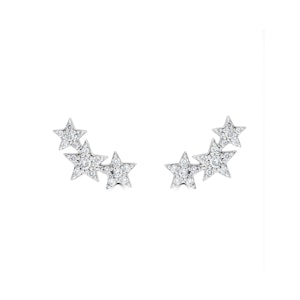 Ear Climbers Earrings Lab Diamond 0.20ct in 925 Sterling Silver