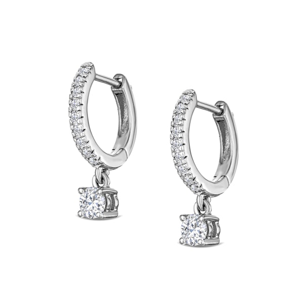 Stellato Huggie Drop Lab Diamond Earrings 0.50ct in 18K 925 Sterling Silver - Image 3