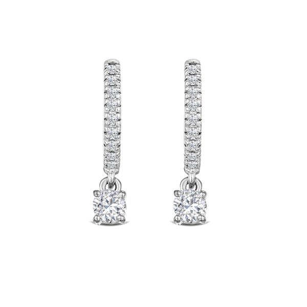 Stellato Huggie Drop Lab Diamond Earrings 0.50ct in 18K 925 Sterling Silver - Image 1