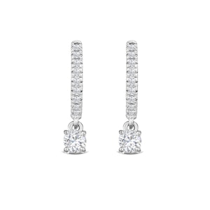Stellato Huggie Drop Lab Diamond Earrings 0.50ct in 18K 925 Sterling Silver