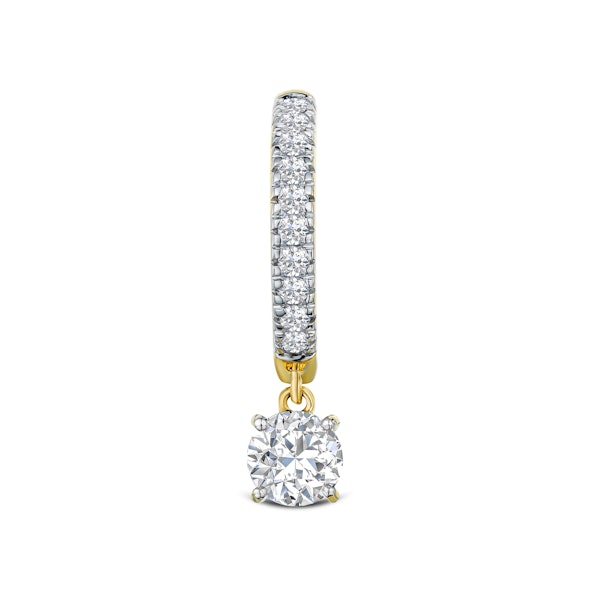 Stellato Huggie Drop Lab Diamond Earrings 2.00ct in 9K Gold - Image 4