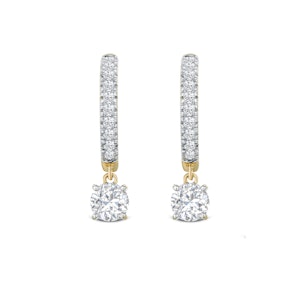 Stellato Huggie Drop Lab Diamond Earrings 2.00ct in 9K Gold