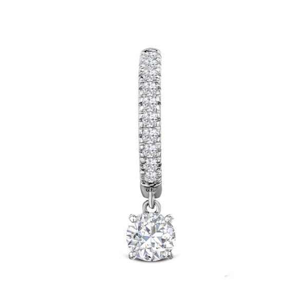 Stellato Huggie Drop Lab Diamond Earrings 2.00ct in 9K White Gold - Image 3