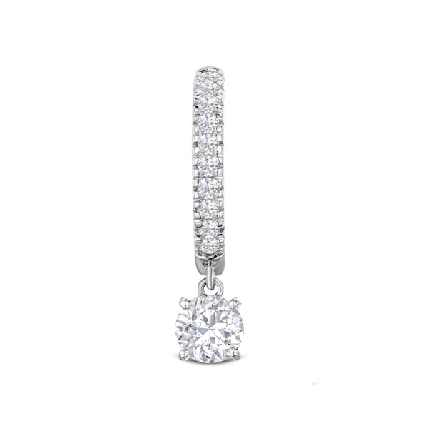 Stellato Huggie Drop Lab Diamond Earrings 2.00ct in 9K White Gold - Image 4