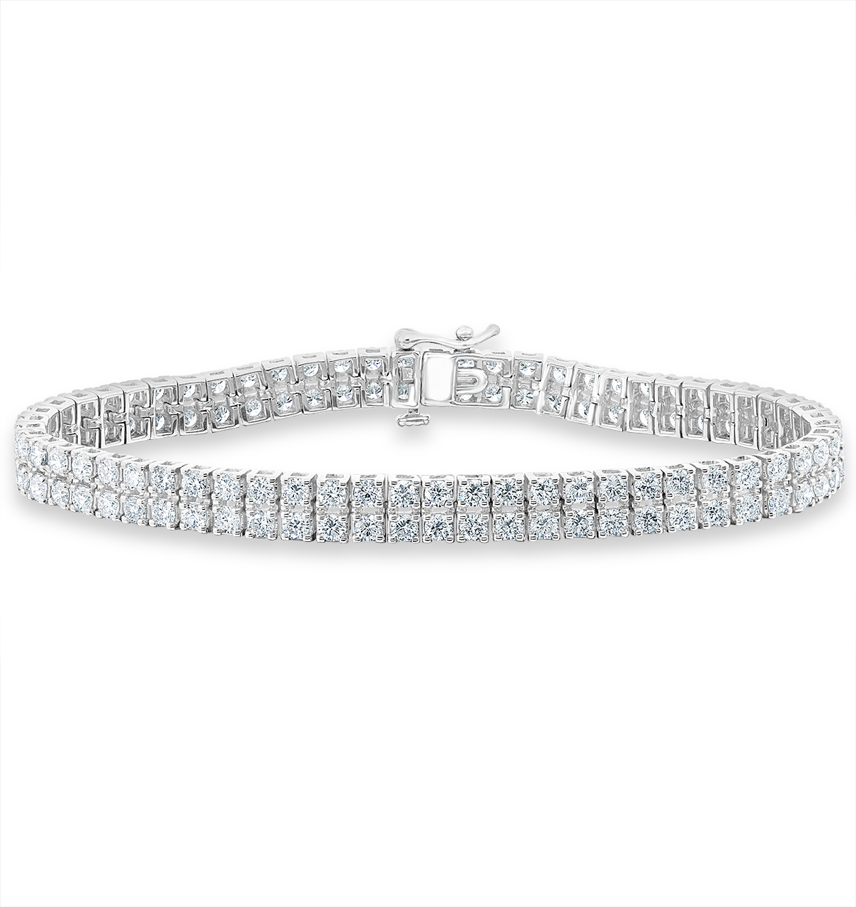 Double Row Lab Diamond Tennis Bracelet 6.20ct in 9K White Gold