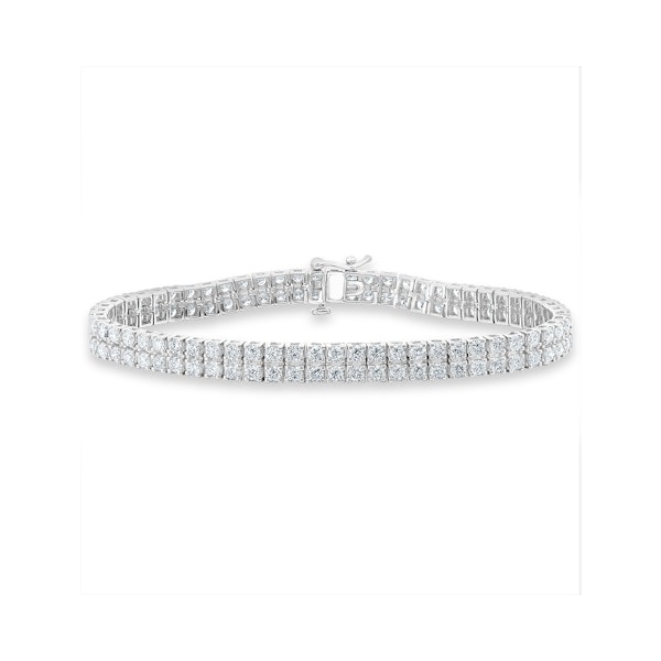 Double Row Lab Diamond Tennis Bracelet 6.20ct in 9K White Gold - Image 3